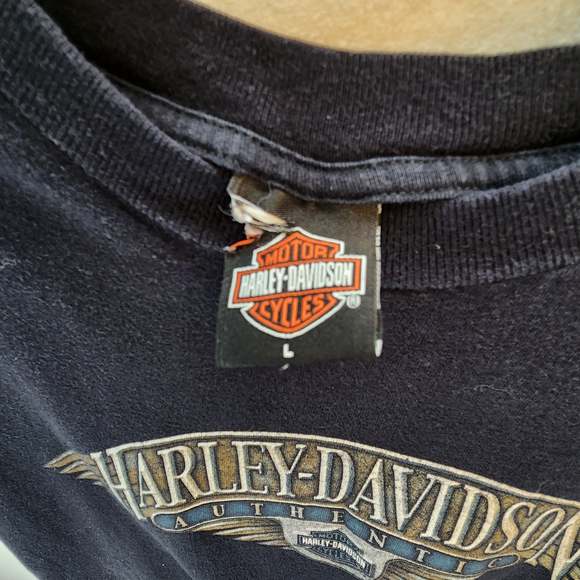Vintage Harley-Davidson 2004 Black Graphic T-Shirt Large Biker Tee Grunge Y2K - Picture 9 of 9